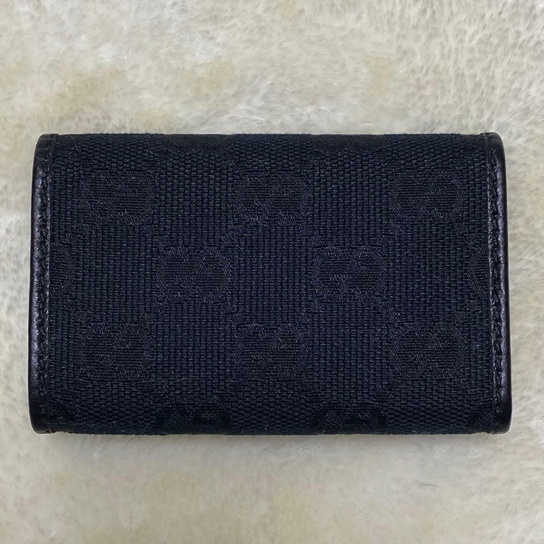 新品箱付き✨グッチ　6連キーケース GGキャンバス総柄インターロッキング黒レザー