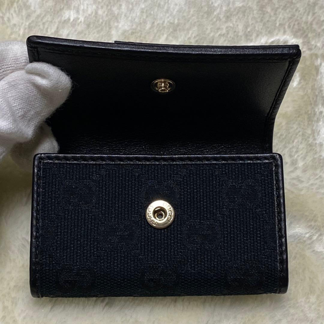 新品箱付き✨グッチ　6連キーケース GGキャンバス総柄インターロッキング黒レザー