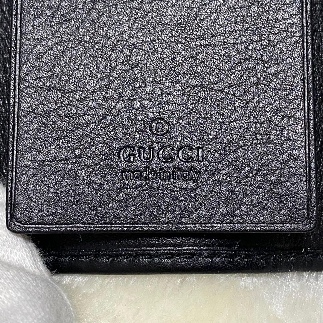 新品箱付き✨グッチ　6連キーケース GGキャンバス総柄インターロッキング黒レザー