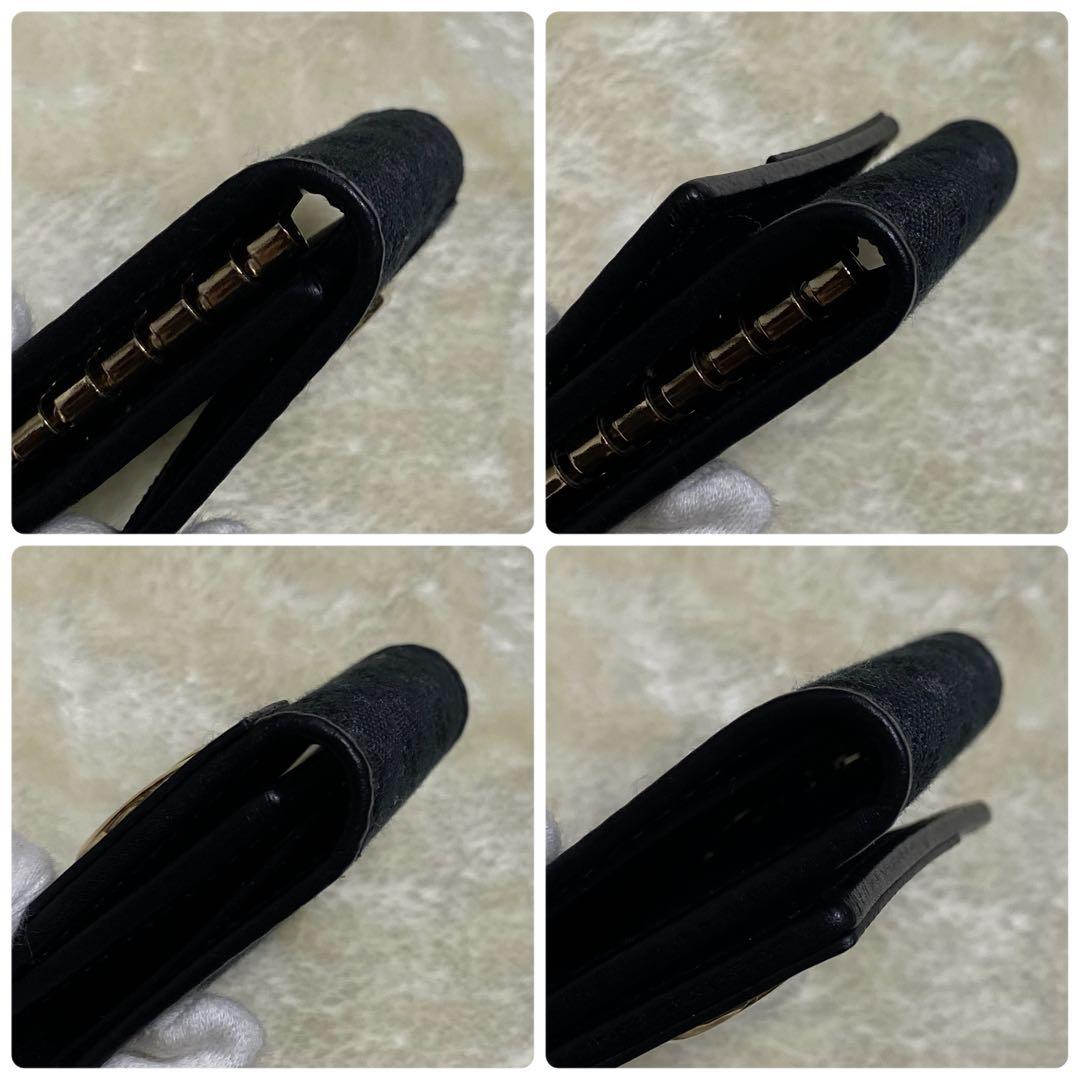 新品箱付き✨グッチ　6連キーケース GGキャンバス総柄インターロッキング黒レザー