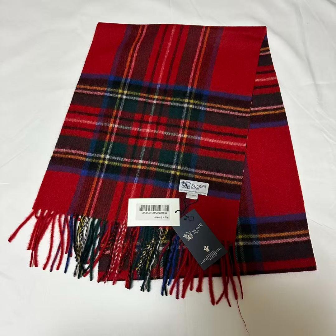 ジョンストンズ カシミア 中判ストール マフラー ロイヤルスチュワート