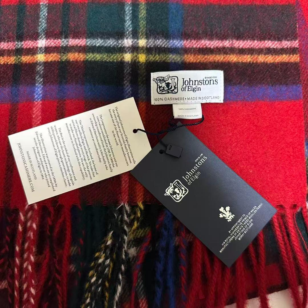 ジョンストンズ カシミア 中判ストール マフラー ロイヤルスチュワート