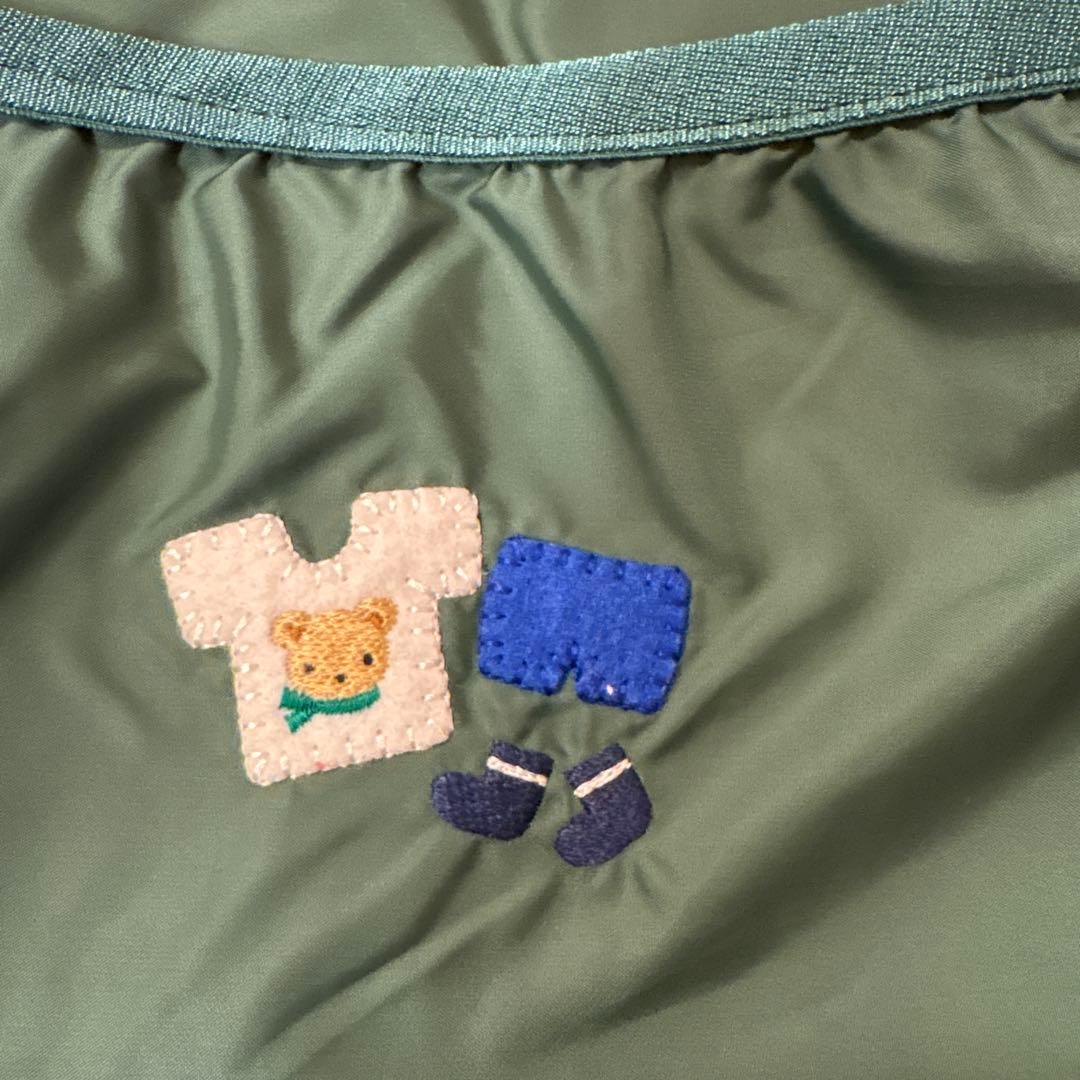 familiar おでかけポーチ　緑チェックXB