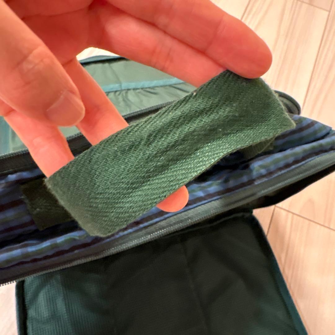 familiar おでかけポーチ　緑チェックXB