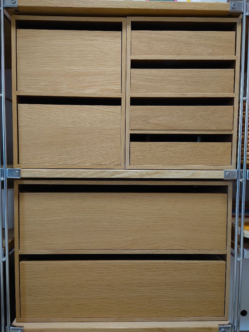 新品未開封！【廃盤品】無印良品 オーク材 木製収納ケース2段 まとめ買い割引
