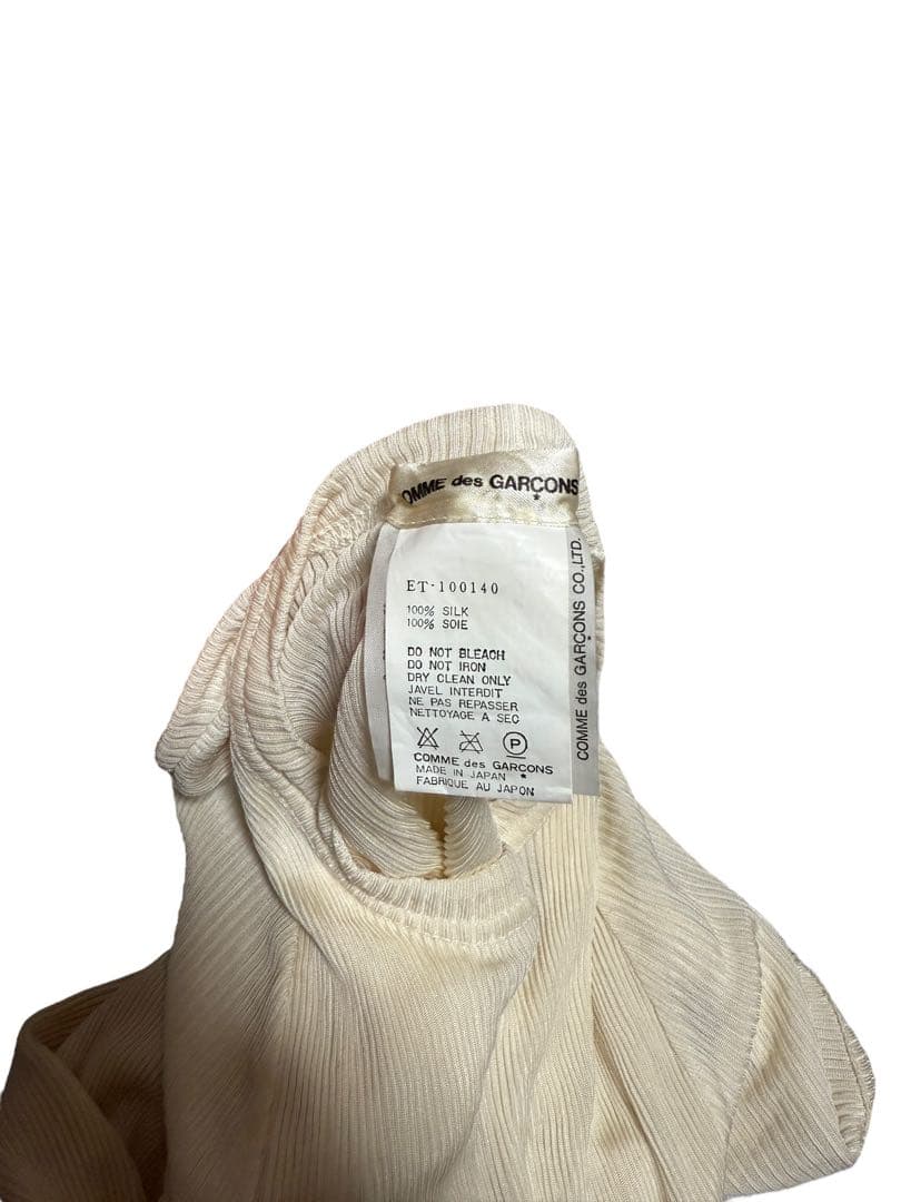 COMME des GARCONS 95SS プリーツ加工 シルクTシャツ