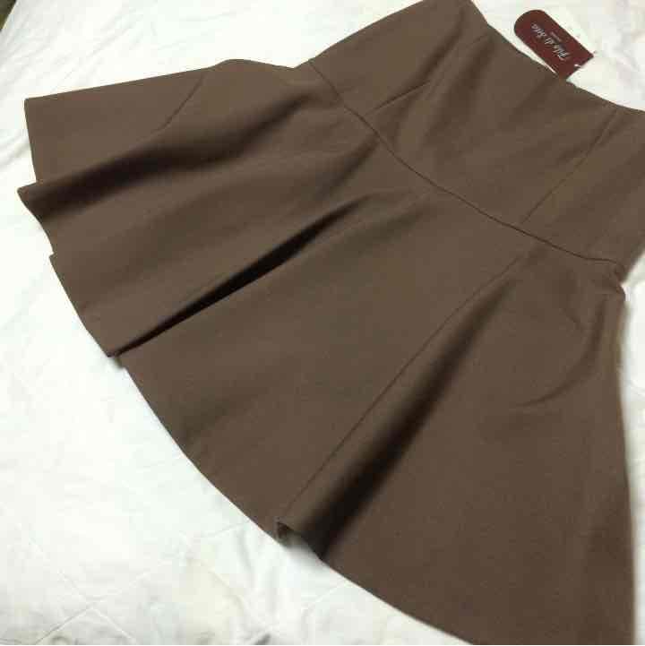 Filo di seta ココアブラウン フレアスカート