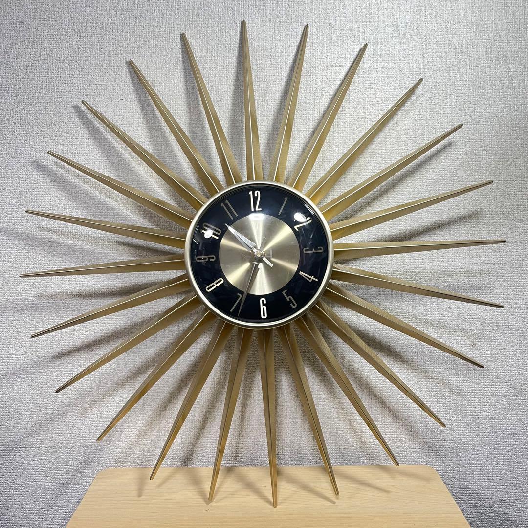 Emits Time ミッドセンチュリー　サンバースト　壁掛け　時計　ビンテージ