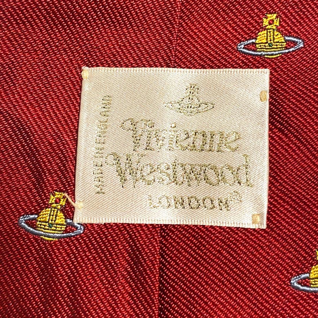 Vivienne Westwood シルク素材　レッド オーブ ネクタイ