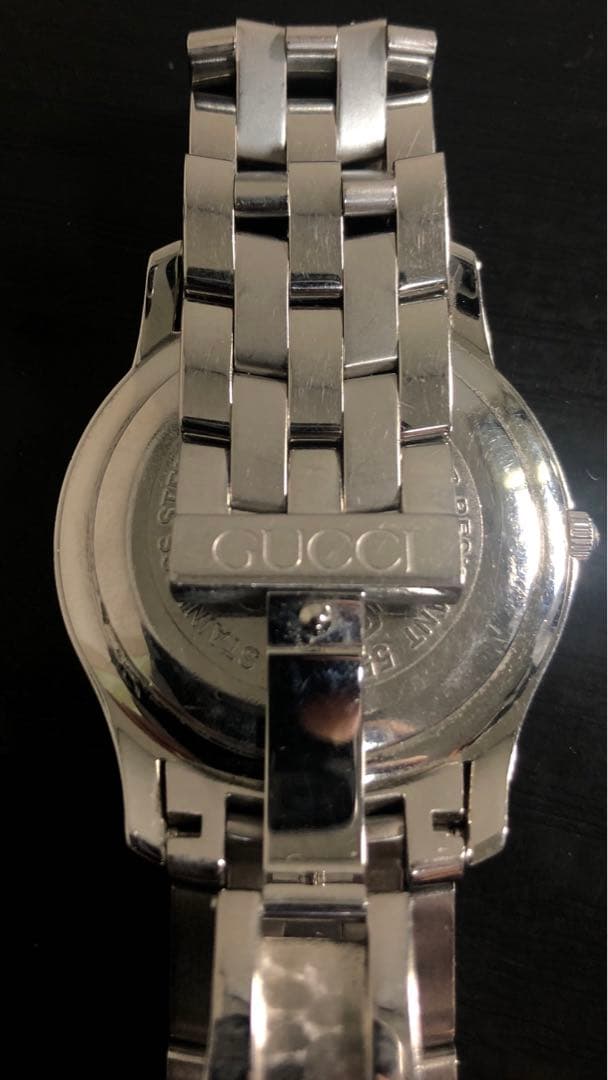 GUCCI 稼動品5500M メンズ腕時計 ブラック文字盤 電池交換済み