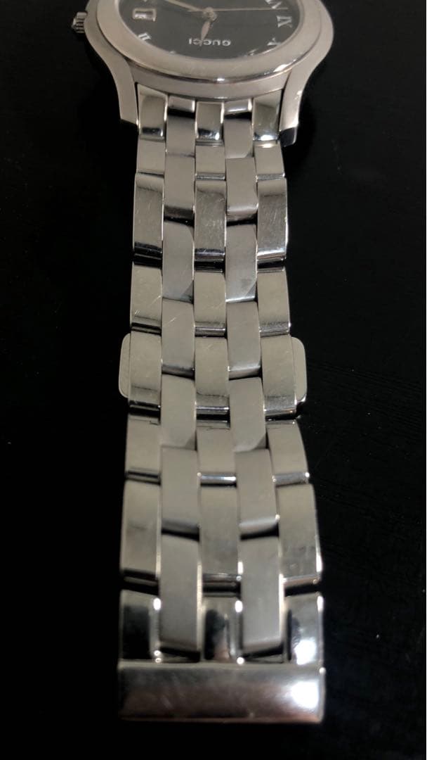 GUCCI 稼動品5500M メンズ腕時計 ブラック文字盤 電池交換済み