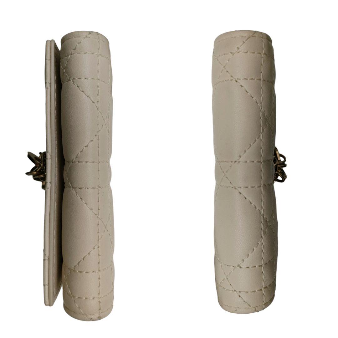 ディオール　キーケース　キーリング　カナージュ　アイボリー　ディオールチャーム