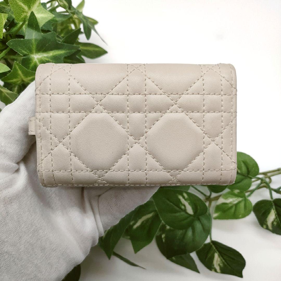 ディオール　キーケース　キーリング　カナージュ　アイボリー　ディオールチャーム