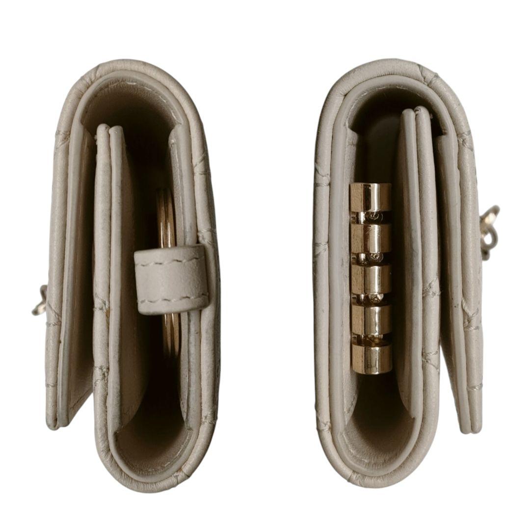 ディオール　キーケース　キーリング　カナージュ　アイボリー　ディオールチャーム