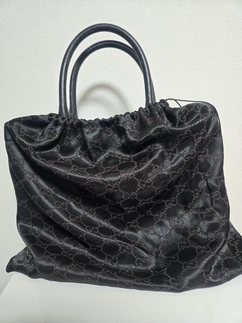 GUCCI トートバッグ キャンバス GG柄 黒 保存袋付き