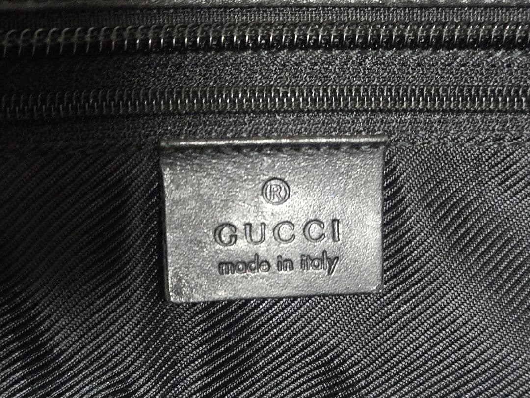 GUCCI トートバッグ キャンバス GG柄 黒 保存袋付き