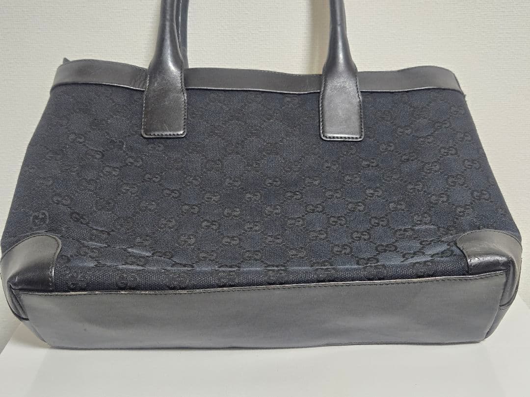 GUCCI トートバッグ キャンバス GG柄 黒 保存袋付き