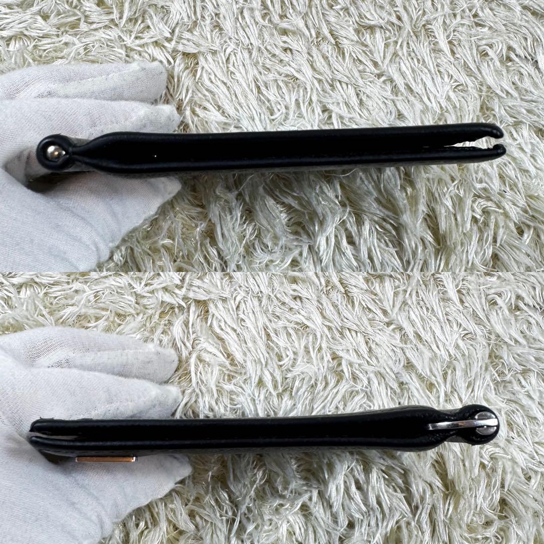 大人気✨プラダ　マネークリップ　三角ロゴ　サフィアーノ　黒　ギャラ付き　付属品付