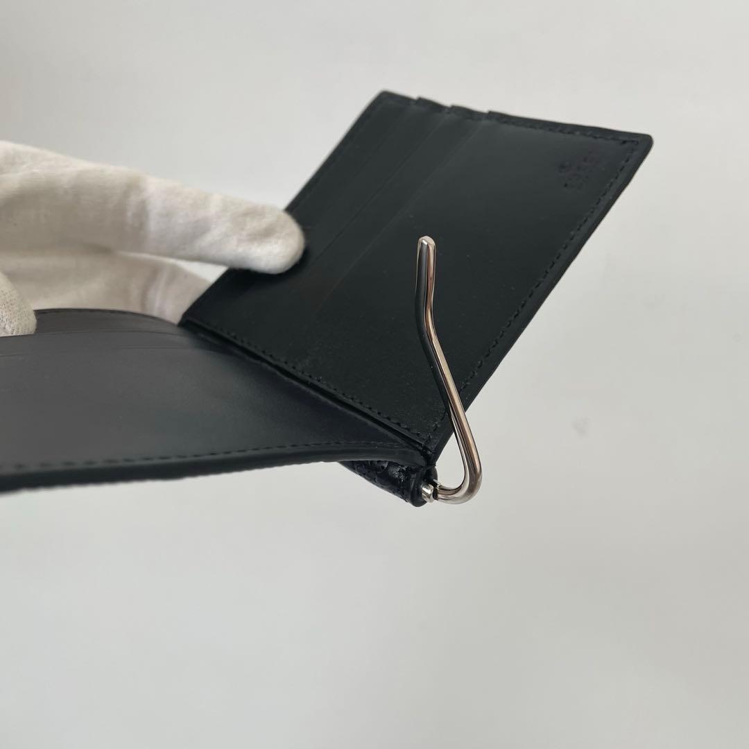 【未使用】グッチ マネークリップ GG エンボス レザー 黒 676656