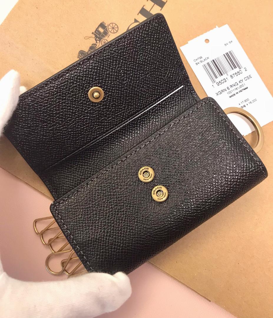 新品 coach 6 リング キー ケース ブラック
