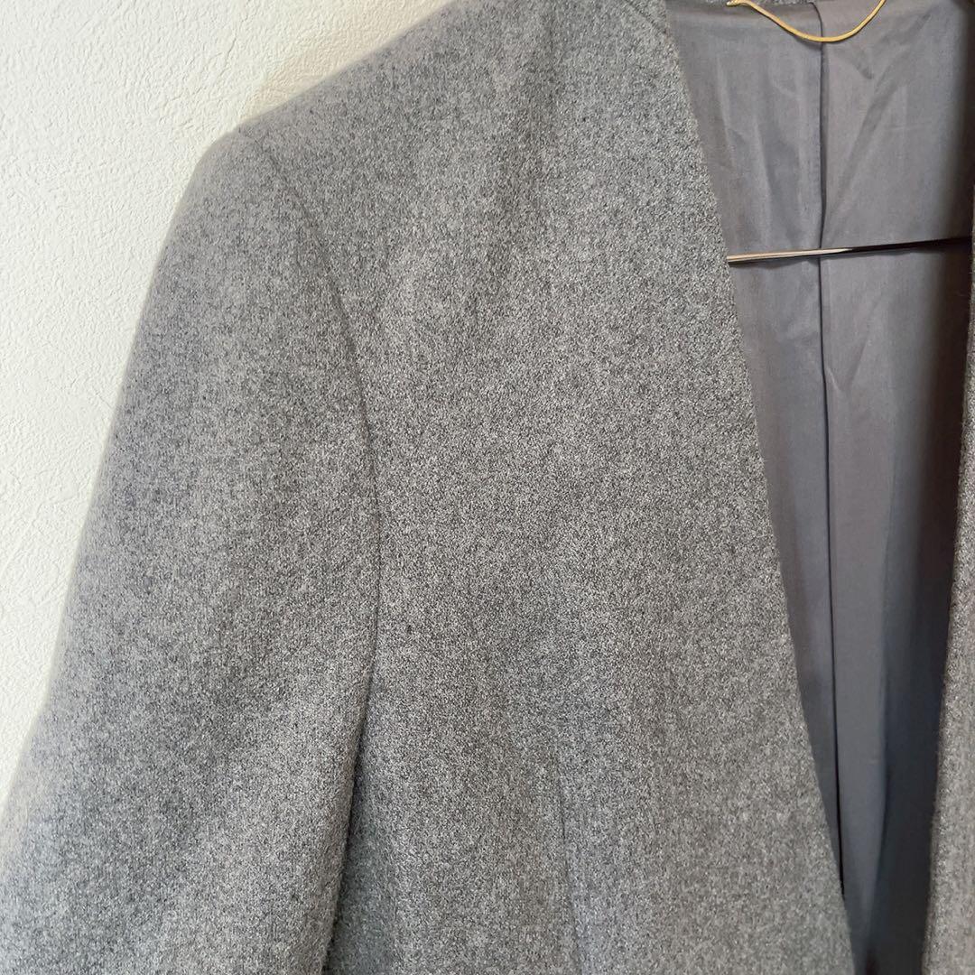 アパルトモン ドゥーズィエムクラス メルトン ノーカラージャケット グレー36