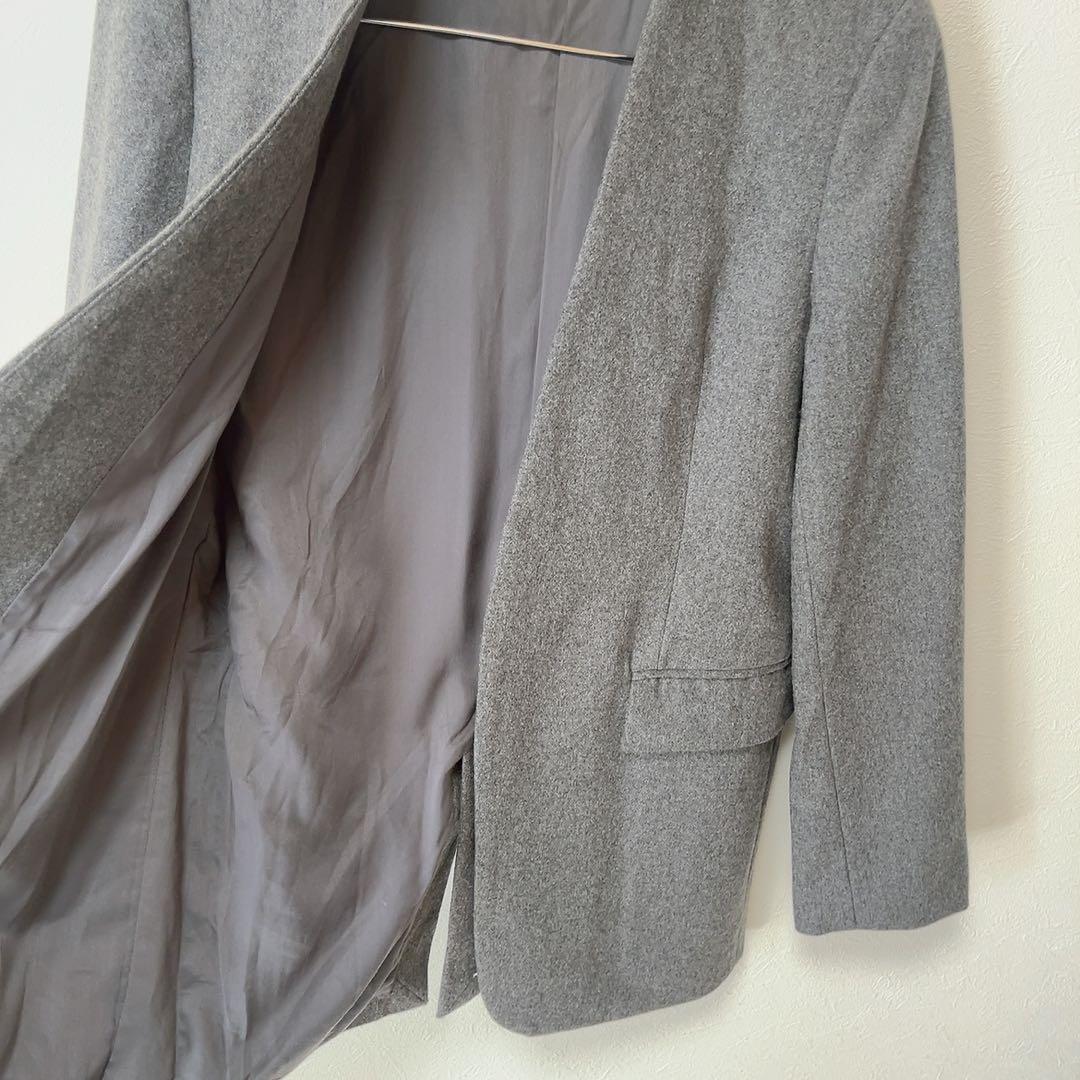 アパルトモン ドゥーズィエムクラス メルトン ノーカラージャケット グレー36