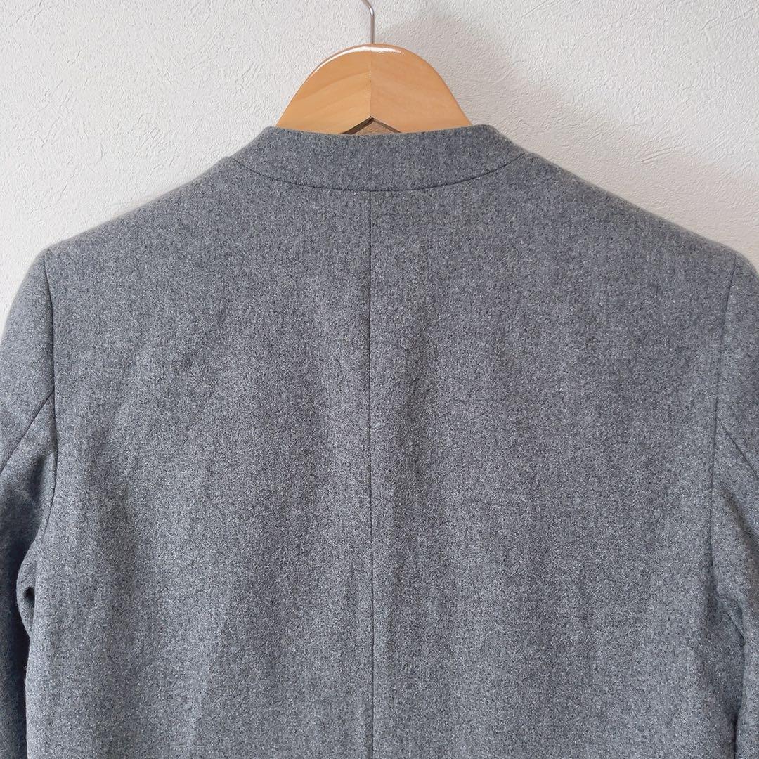 アパルトモン ドゥーズィエムクラス メルトン ノーカラージャケット グレー36