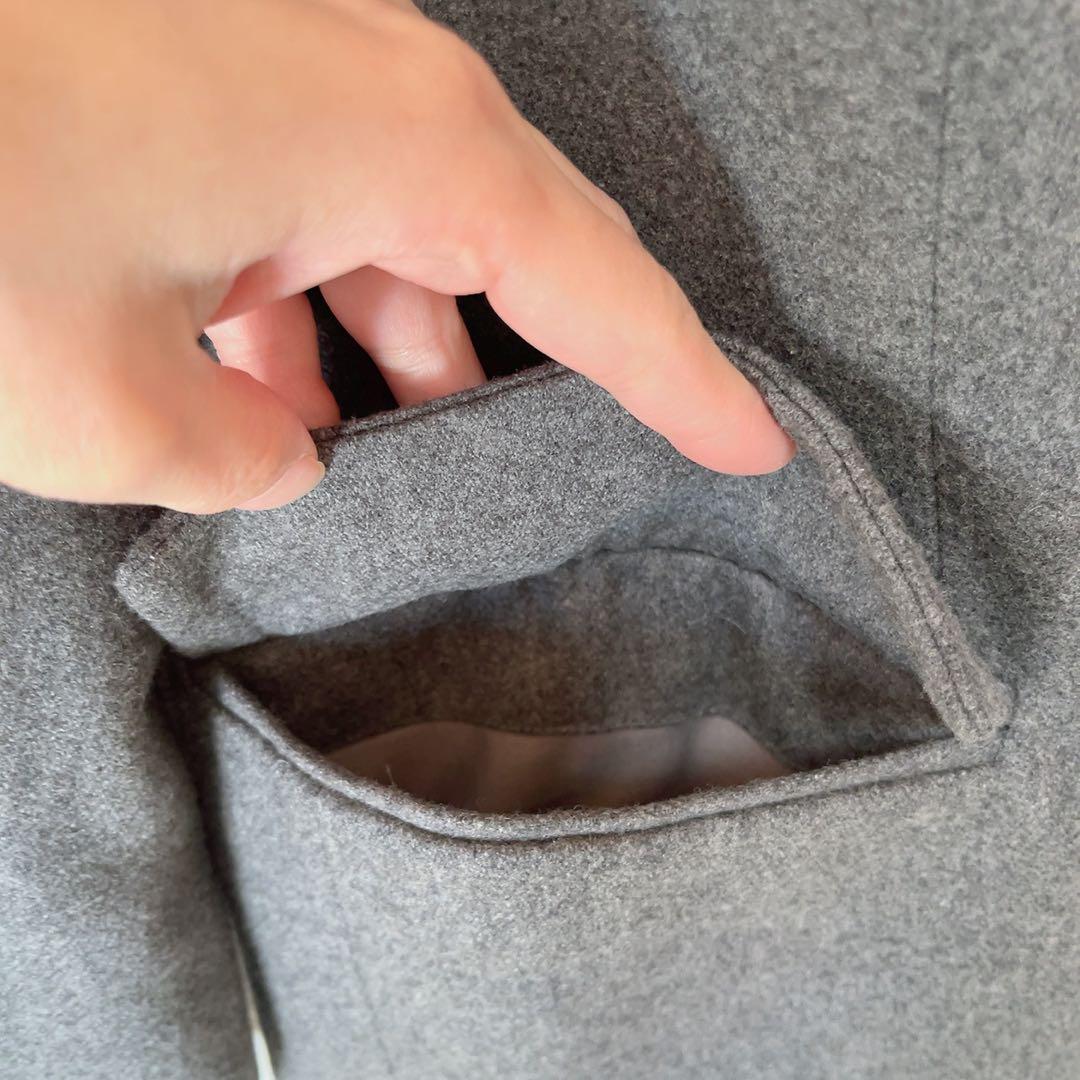 アパルトモン ドゥーズィエムクラス メルトン ノーカラージャケット グレー36