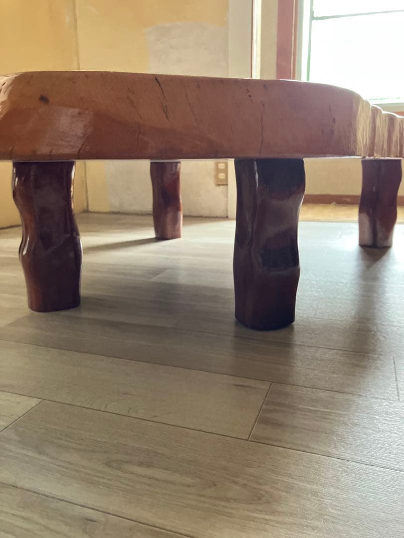 朱雀10cm 欅 けやき 天然木テーブル　ミニ箕のセット