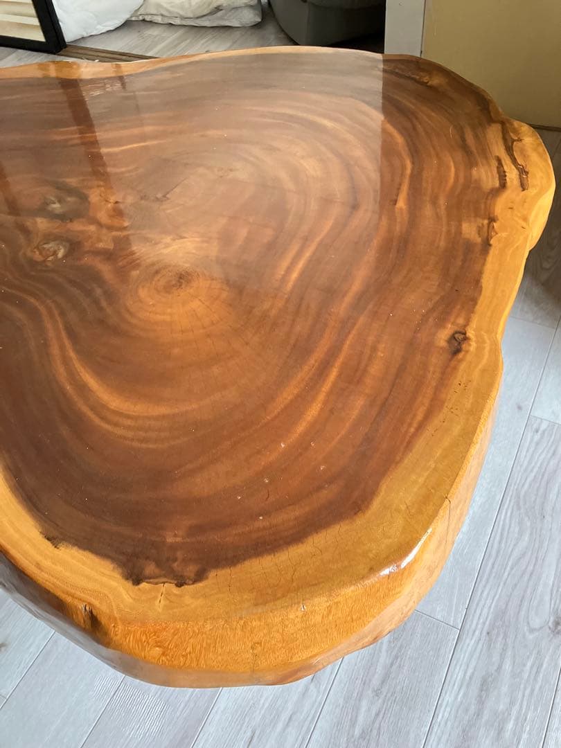 朱雀10cm 欅 けやき 天然木テーブル　ミニ箕のセット