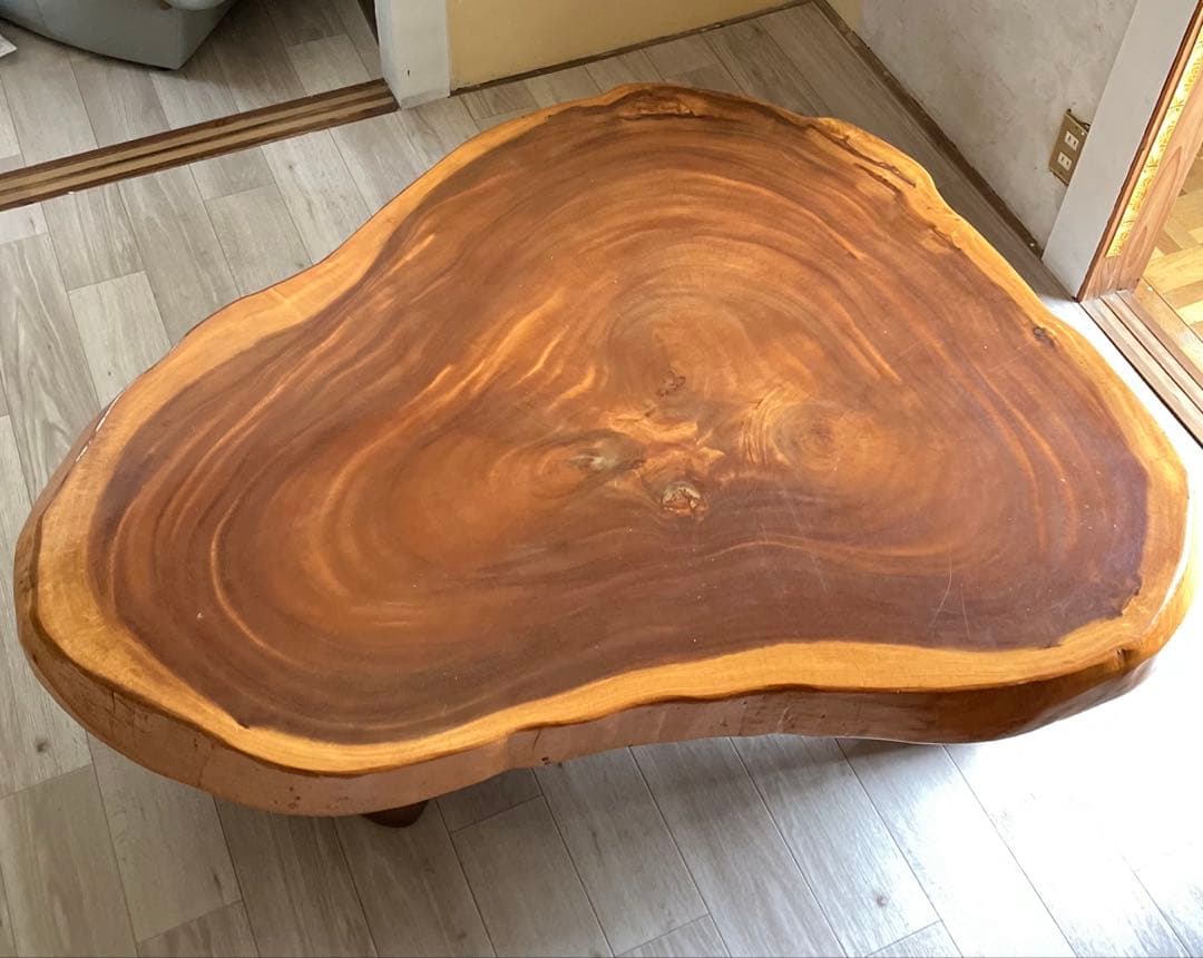 朱雀10cm 欅 けやき 天然木テーブル　ミニ箕のセット