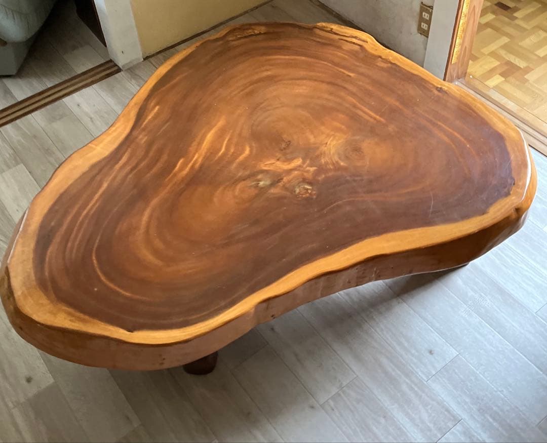 朱雀10cm 欅 けやき 天然木テーブル　ミニ箕のセット