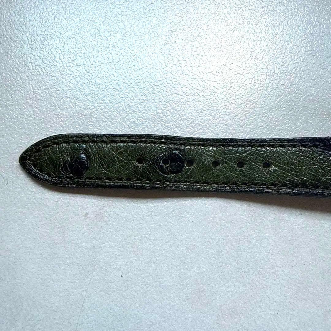 希少【未使用にちかい】エルメスセリエ 腕時計 オーストリッチ　革ベルト　稼働品
