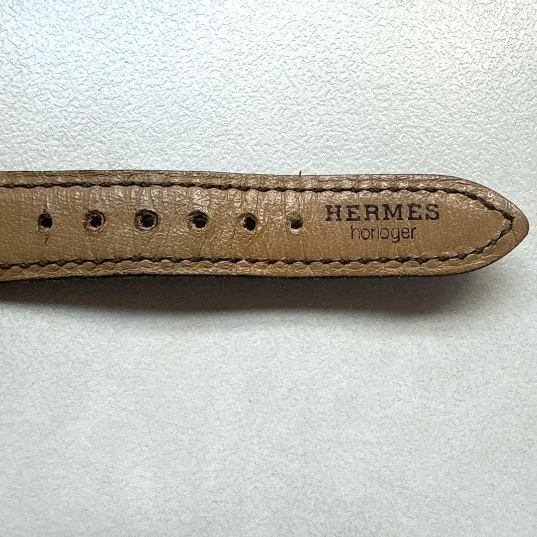 希少【未使用にちかい】エルメスセリエ 腕時計 オーストリッチ　革ベルト　稼働品