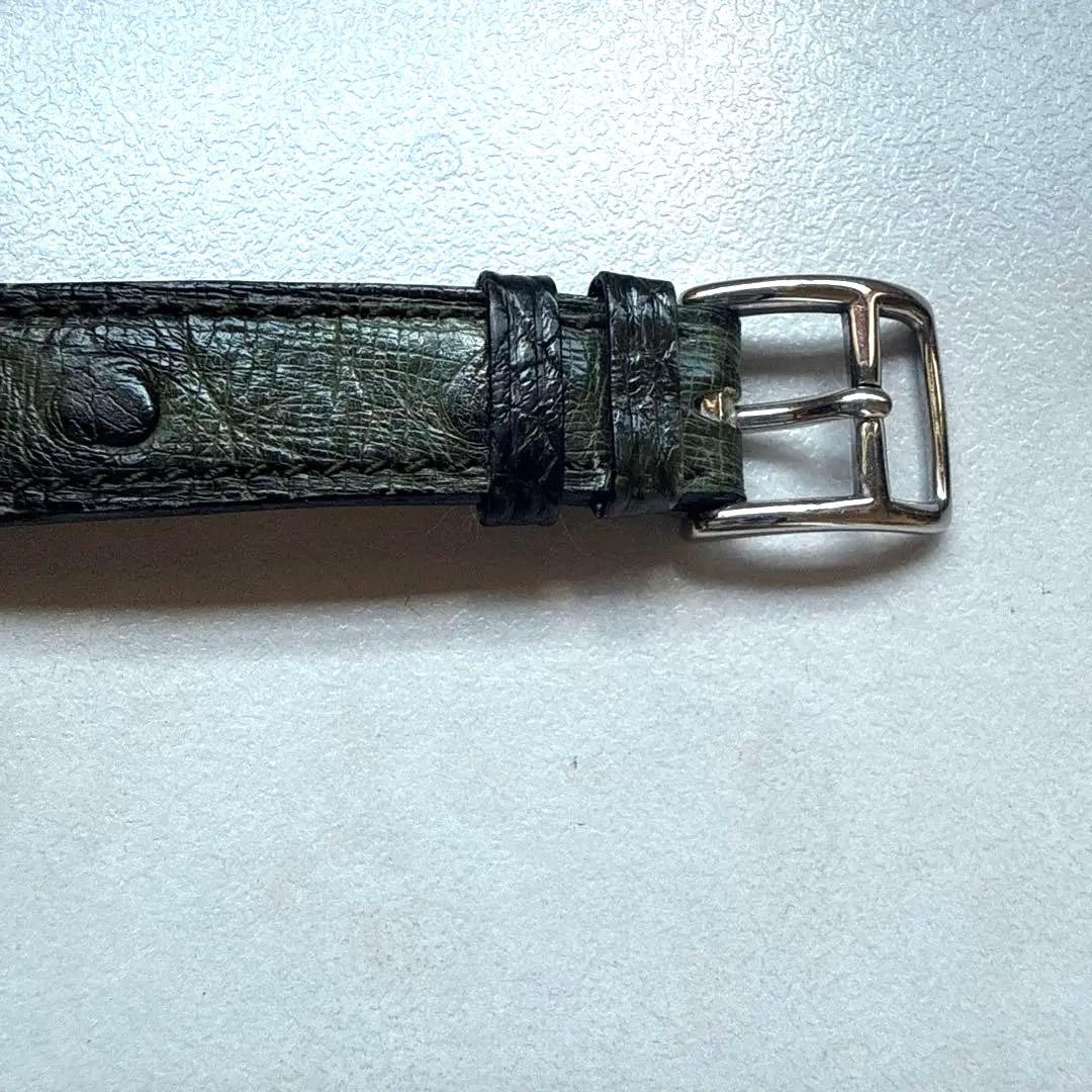 希少【未使用にちかい】エルメスセリエ 腕時計 オーストリッチ　革ベルト　稼働品