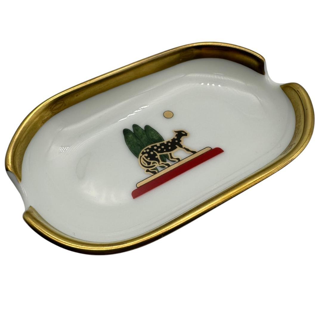 Cartier カルティエ 小物入れ 灰皿 陶器製 アッシュトレイ 動物 樹木