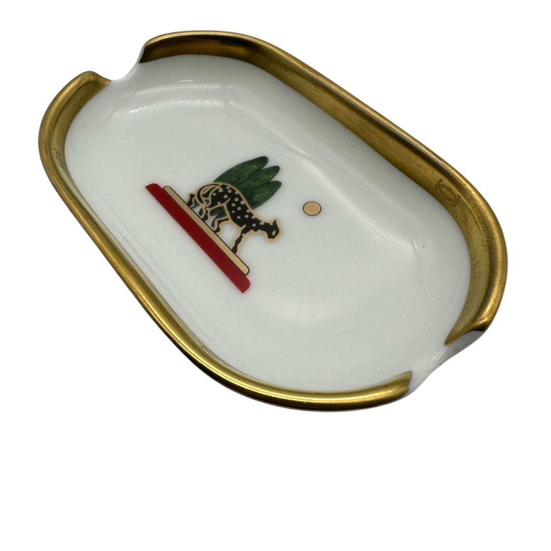 Cartier カルティエ 小物入れ 灰皿 陶器製 アッシュトレイ 動物 樹木