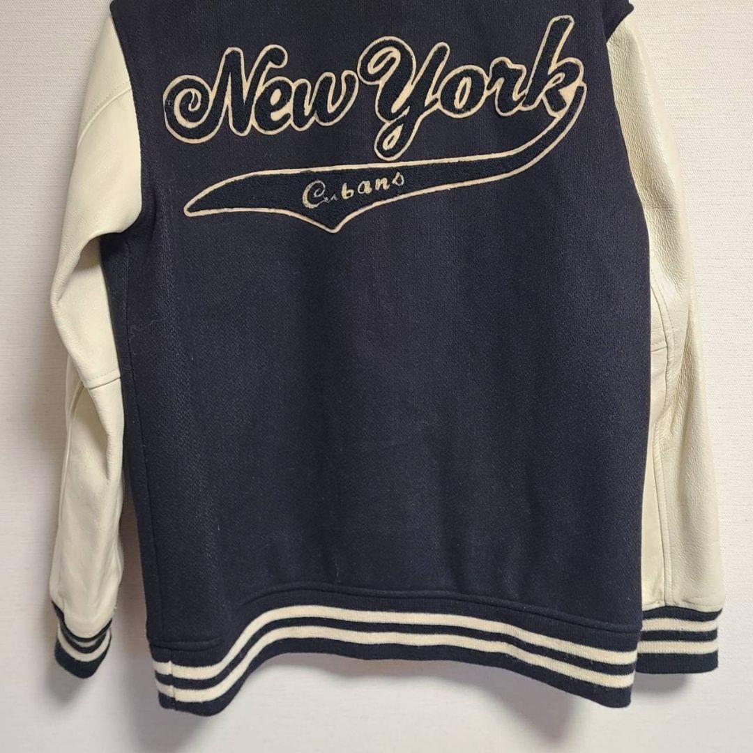 スピリチュアルボール スタジャン 袖切替 レザー ウール NY ワッペン