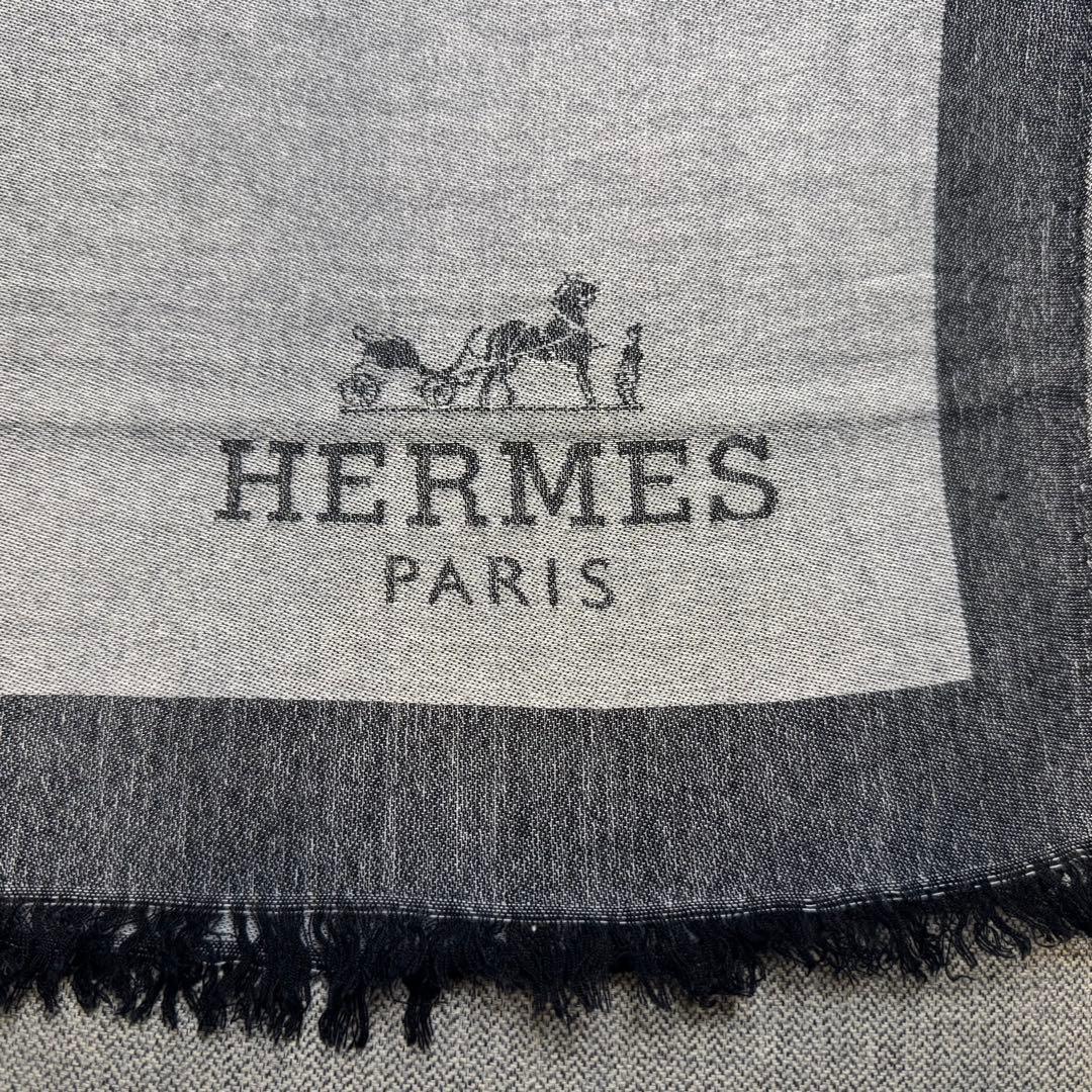 HERMES エルメス カシミア シルク ストール スカーフ 男女兼用