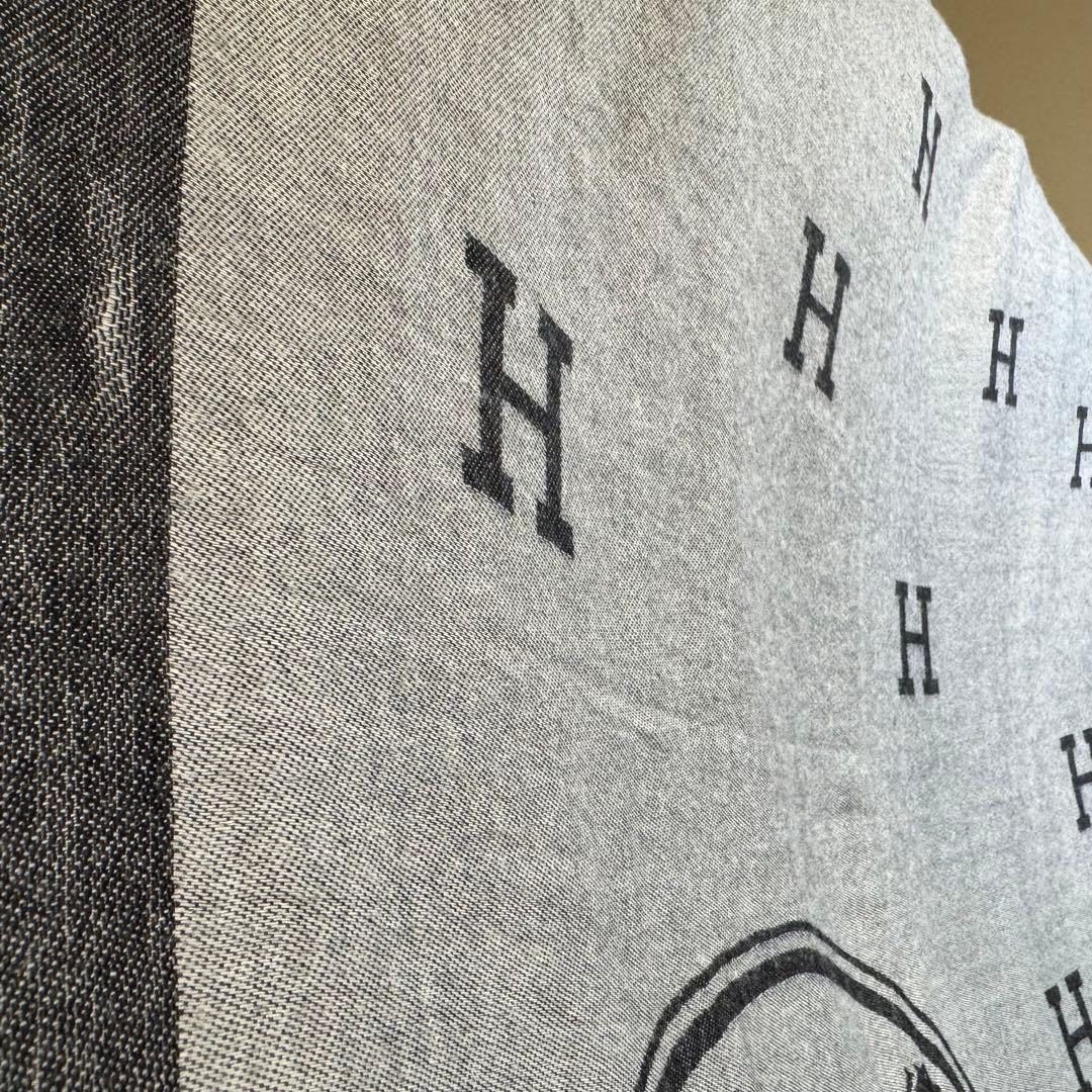 HERMES エルメス カシミア シルク ストール スカーフ 男女兼用