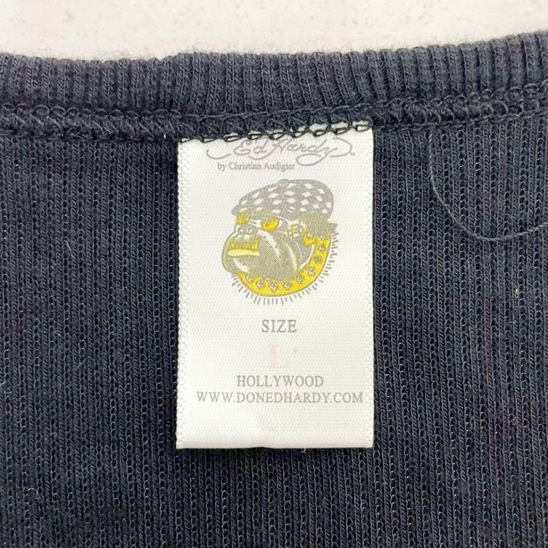 y2k❤️00s Ed Hardy ラブキル スカルロゴ ラインストーン トップス