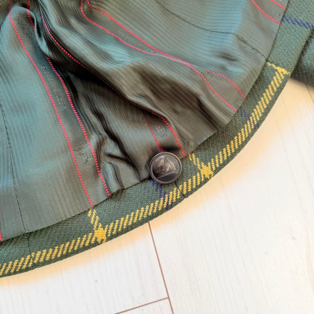 希少✨エルメス　カシミヤ100 テーラードジャケット ペプラム　裏地ロゴデザイン