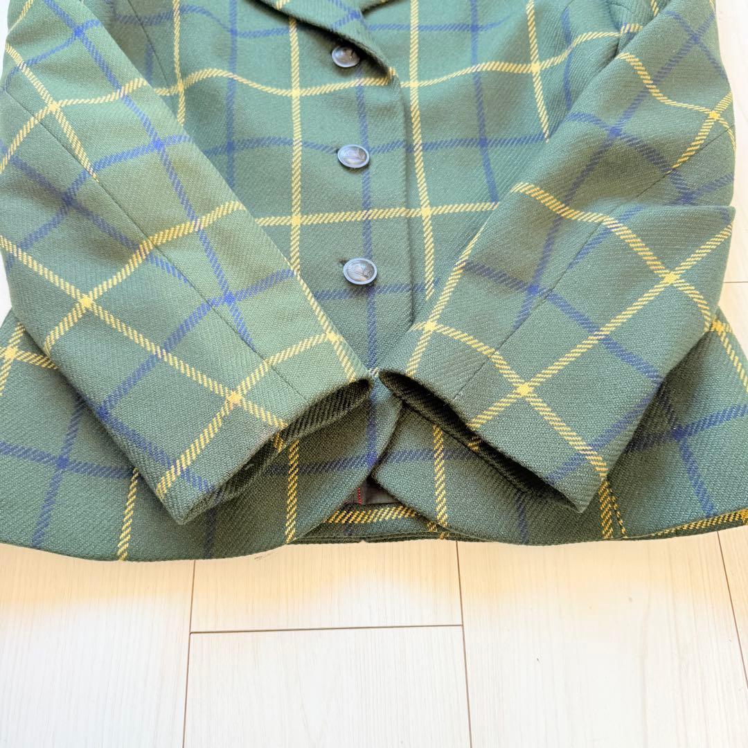 希少✨エルメス　カシミヤ100 テーラードジャケット ペプラム　裏地ロゴデザイン