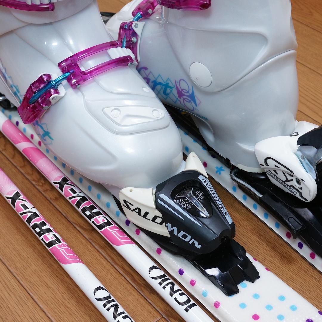メンテ済 140cm 靴25cm SALOMON 中高生向き スキーセット