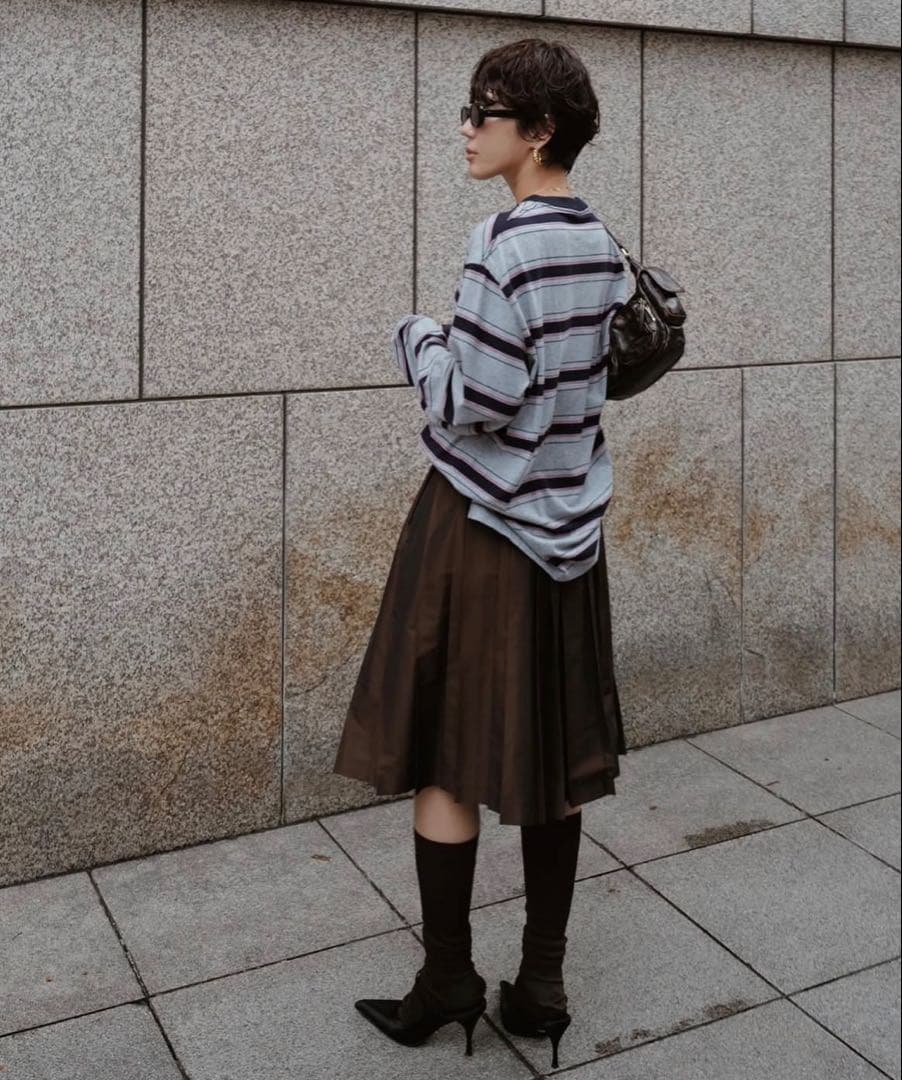 MACHATT ボーダーロングTシャツ