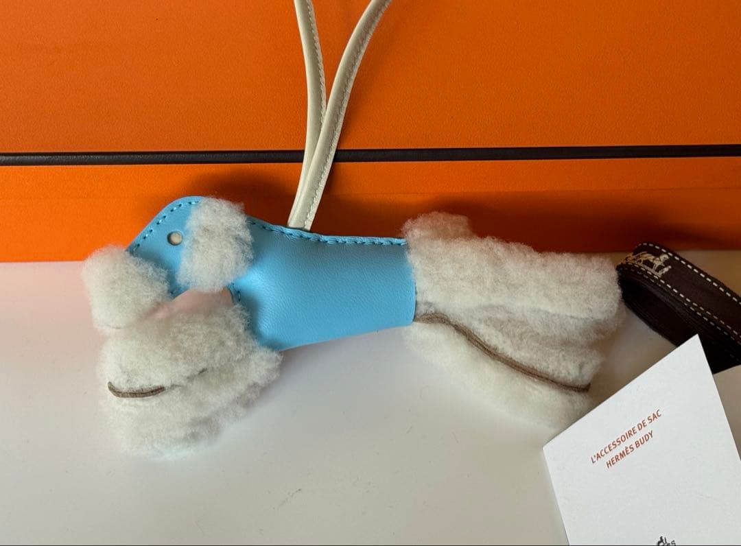 エルメス HERMES バディ チャーム セレストxクレ新品未使用