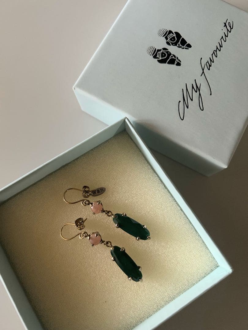 ◯◯wouters&hendrix◯◯サンストーン&グリーンアゲートピアス