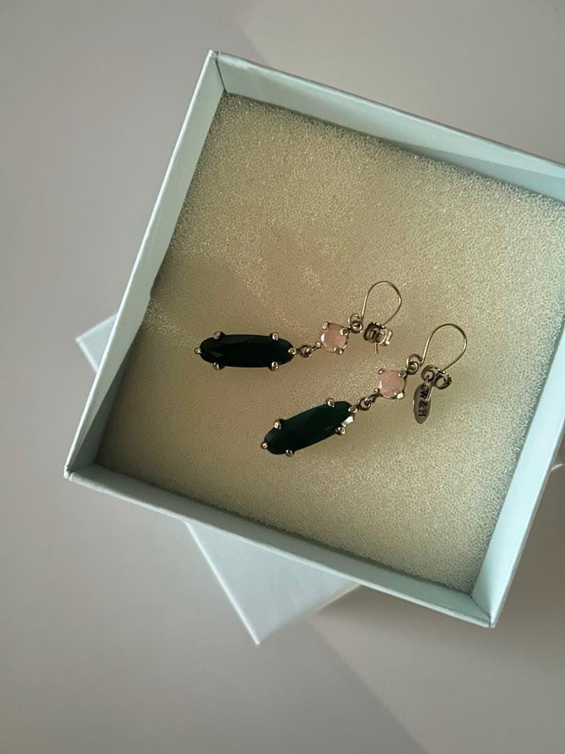 ◯◯wouters&hendrix◯◯サンストーン&グリーンアゲートピアス