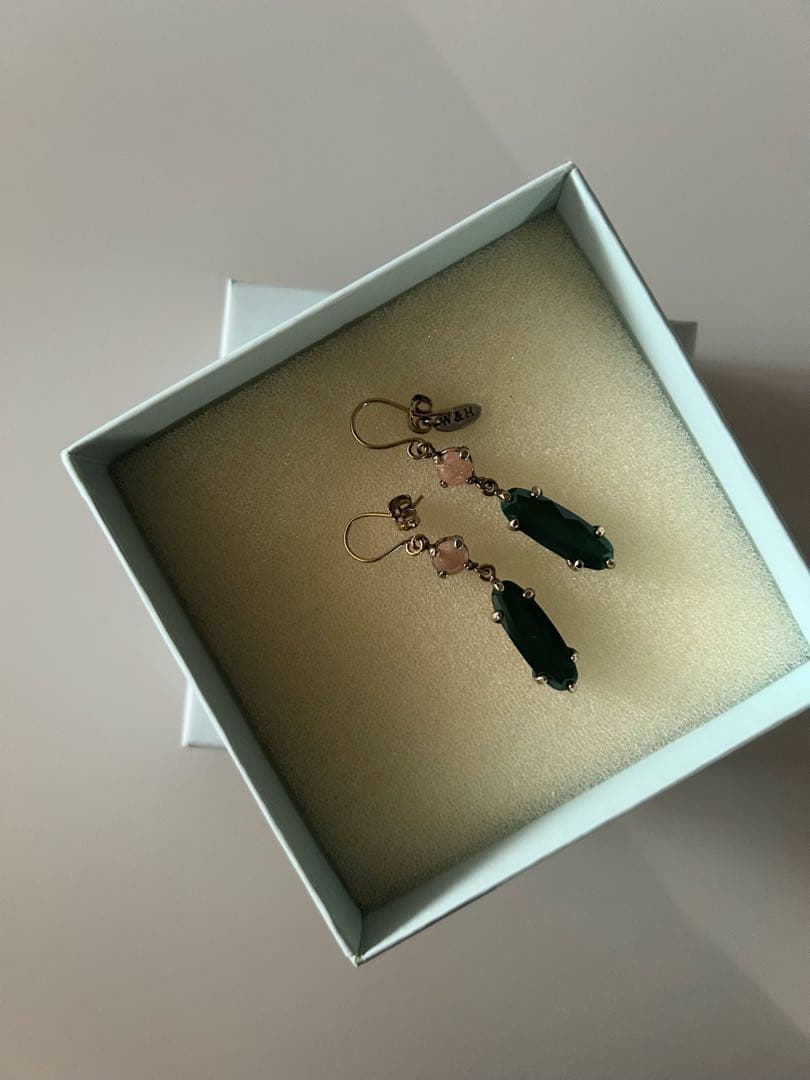 ◯◯wouters&hendrix◯◯サンストーン&グリーンアゲートピアス