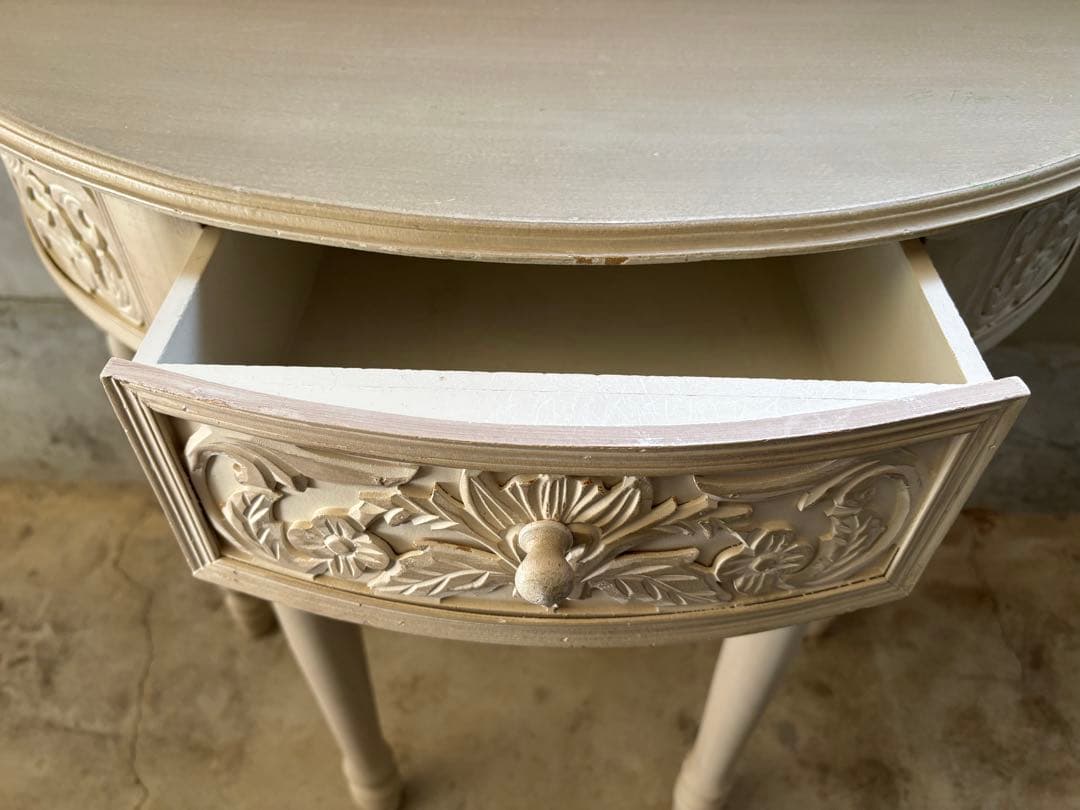 【超お宝品】昭和レトロ　コンソール木製テーブル　引き出し付き★かなり可愛いです